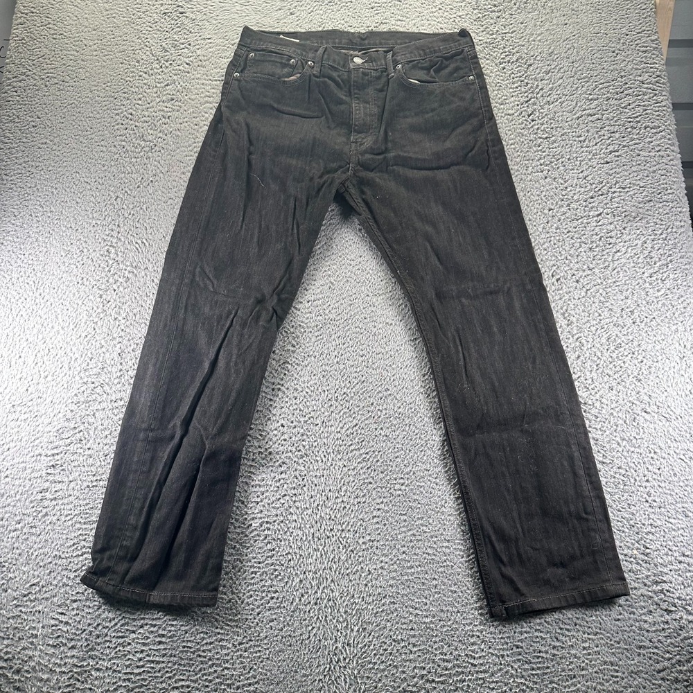 Levi's 513 Jeans Mens 34x30 Black Cotton Denim Straight Leg Workwear Stretch